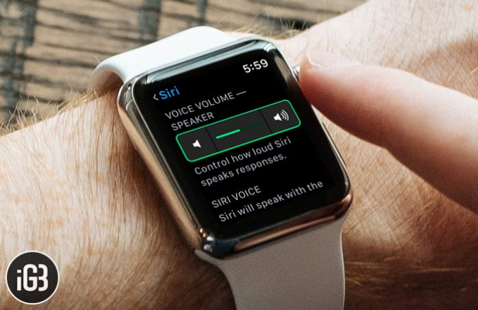 روش تنظیم صدای Siri در اپل واچ watchOS 5,تنظیم صدای Siri در اپل واچ watchOS 5,کم و زیاد کردن صدای Siri در اپل واچ watchOS 5,کم و زیاد کردن صدای Siri در اپل واچ,کم و زیاد کردن صدای Siri,افزایش صدای Siri در اپل واچ,کاهش صدای Siri, تنظیم صدای دستیار هوشمند اپل, اپل واچ, siri, دستیار هوشمند اپل, apple watch volume, watchos 5, 