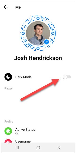 چگون Dark Mode یا حالت تاریک را در مسنجر facebook روشن و فعال کنیم؟,