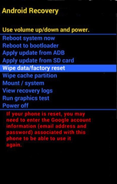 wipe data / factory reset
