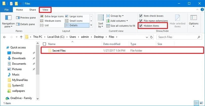 روش مخفی کردن پرونده ها و پوشه ها با استفاده از File Explorer