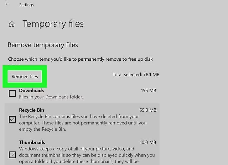 پاک کردن فایل های موقتی ویندوز 10 با استفاده از برنامه تنظیمات (Settings)