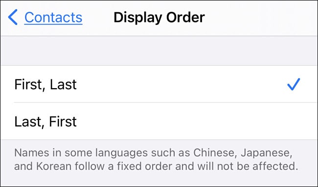 انتخاب گزینه برای display order