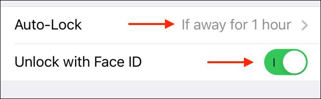 گزینه Unlock with Face ID و Auto-Lock در برنامه تلگرام آیفون