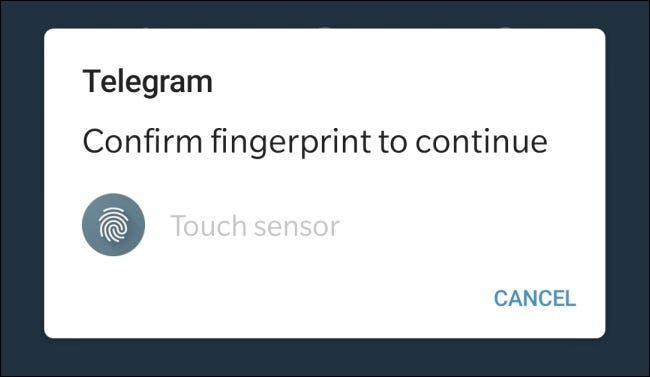 باز کردن قفل برنامه تلگرام اندروید با استفاده از اثر انگشت