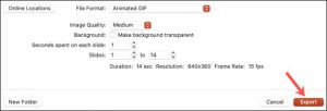 ساخت و ایجاد فایل گیف GIF از فایل ارائه پاورپوینت در مک