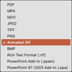 ساخت و ایجاد فایل گیف GIF از فایل ارائه پاورپوینت در مک