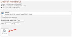 ساخت و ایجاد فایل گیف GIF از فایل ارائه پاورپوینت در ویندوز 