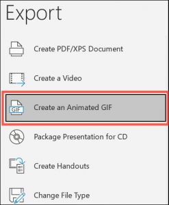 ساخت و ایجاد فایل گیف GIF از فایل ارائه پاورپوینت در ویندوز 