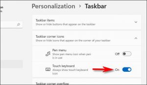 روش فعال سازی کیبورد مجازی Touch Keyboard در ویندوز 11