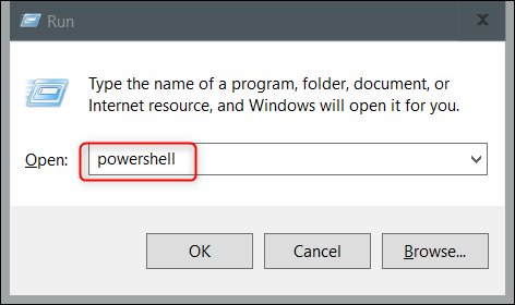 آموزش نحوه باز کردن ترمینال PowerShell در حالت مدیر با استفاده از برنامه RUN ویندوز 10