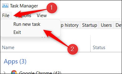 باز کردن File Explorer (مای کامیپوتر) در حالت مدیر از طریق فایل Task Manager