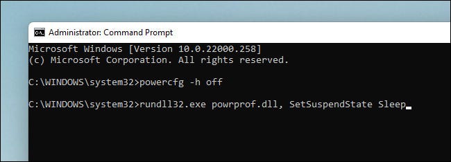 روش اسلیپ کردن ویندوز 11 از طریق Command Prompt