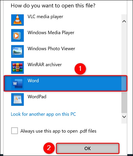 روش باز کردن فایل های PDF با استفاده از File Explorer  در ورد