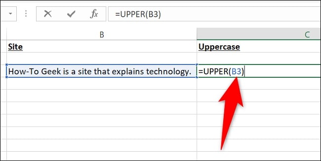 روش بزرگ کردن متن با استفاده از تابع UPPER در مایکروسافت اکسل 